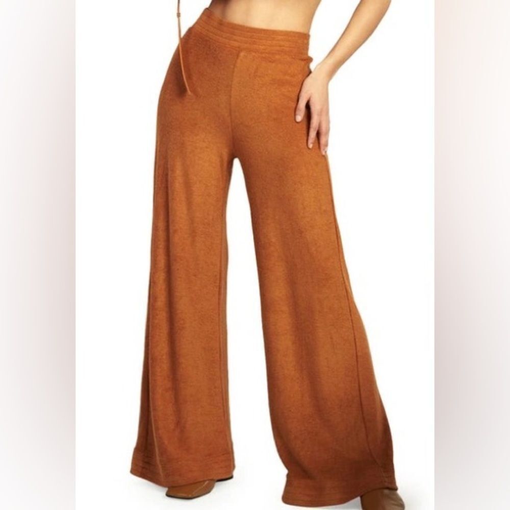 Simon Miller Loa French Terry wide leg pants caramel Euc s